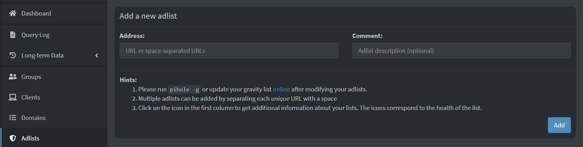 Pi-Hole Adlists.