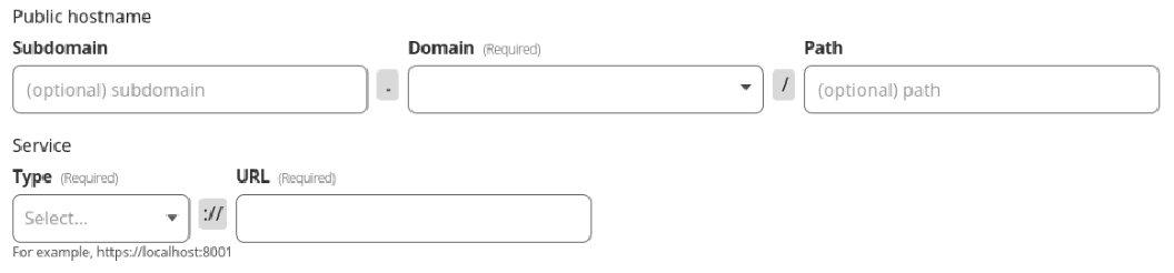 Configuring the Cloudflare tunnel.