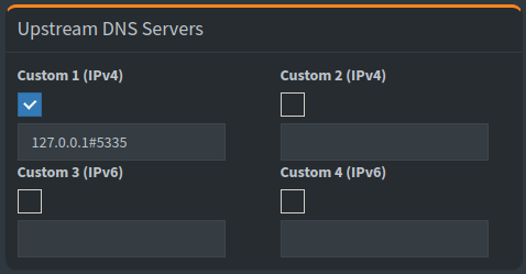 Pi-Hole Upstream DNS Server setting.