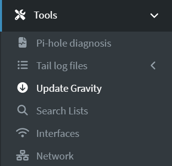 Update Gravity in Pi-Hole.