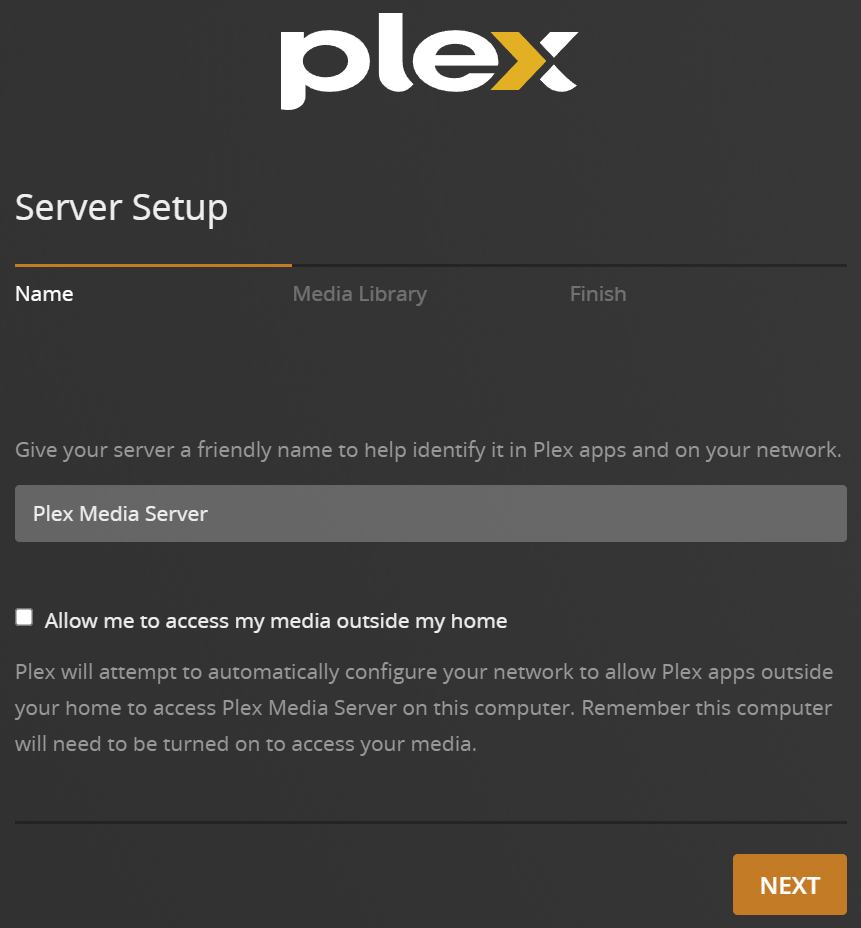 Making the Plex server.