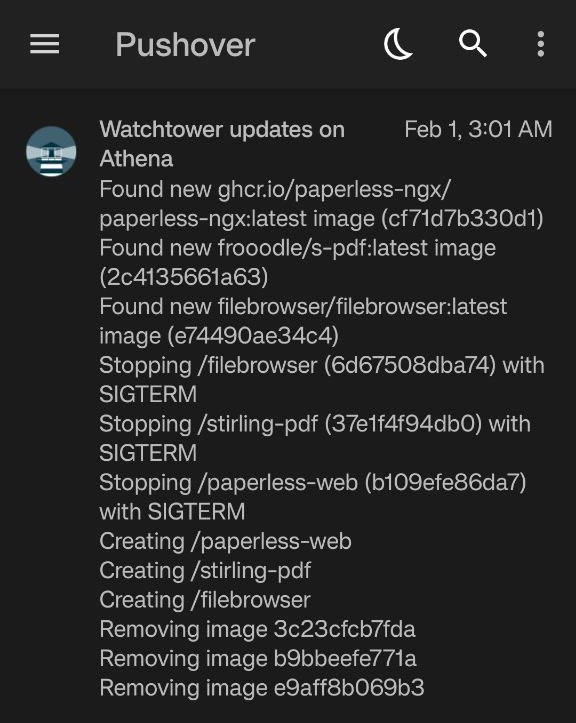 Watchtower push notification with Pushover